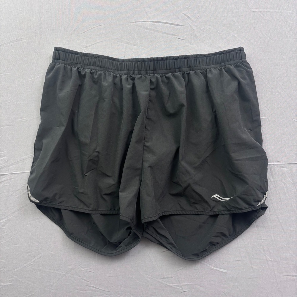 Saucony Run Dry Mens Black Athletic Running Shorts Size M 81183-BKBK